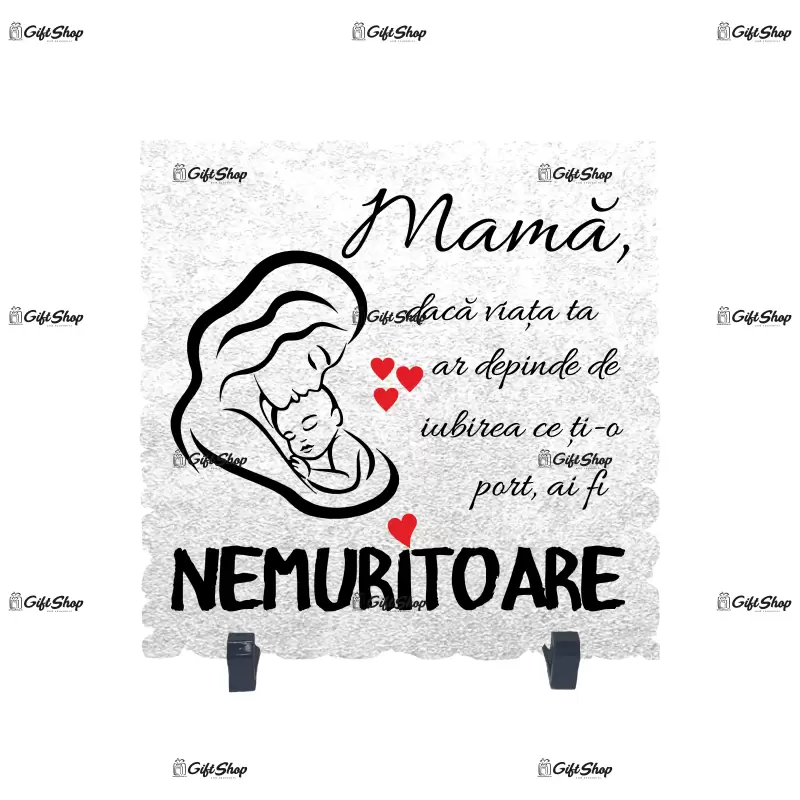 Mama daca viata ta ar depinde de iubirea ce ti-o port, placheta cu mesaj b